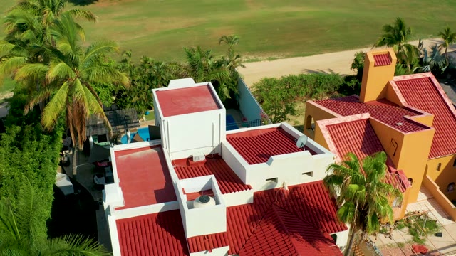 SAN JOSE DEL CABO BCS MEXICO-2021: Drone Descending Over Residential Pool Area