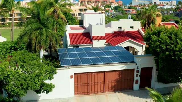 SAN JOSE DEL CABO BCS MEXICO-2021: Residential House with Solar Panels and Ocean View