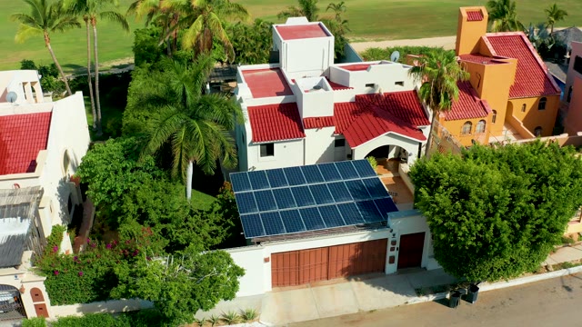 SAN JOSE DEL CABO BCS MEXICO-2021: Residential House with Solar Panels and Moving Roof Feature
