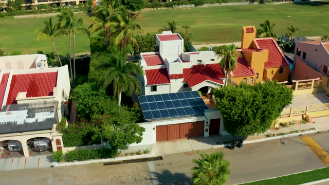 SAN JOSE DEL CABO BCS MEXICO-2021: Houses with Red Roofs and Changing Background