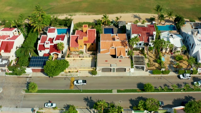 SAN JOSE DEL CABO BCS MEXICO-2021: Beachside Residential Street with Moving Vehicle