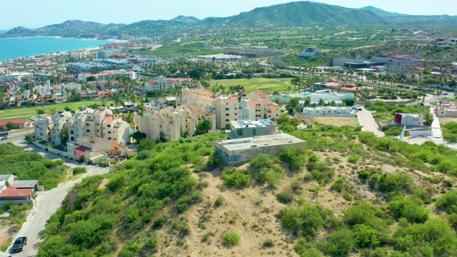 SAN JOSE DEL CABO BCS MEXICO-2021: Coastal Residential Area with Moving Vehicle on Road
