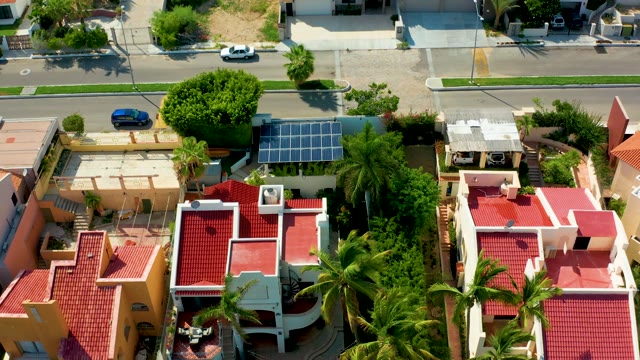 SAN JOSE DEL CABO BCS MEXICO-2021: Residential Neighborhood with Car Driving on Street