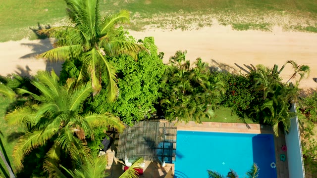 SAN JOSE DEL CABO BCS MEXICO-2021: Tropical Pool and Beach with Shifting Shadows