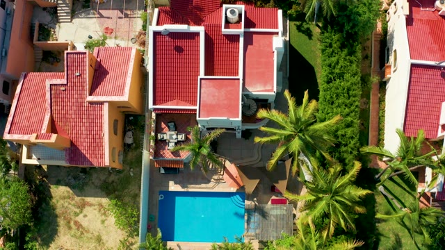 SAN JOSE DEL CABO BCS MEXICO-2021: Residential Area with Red-tiled Roofs and Pool