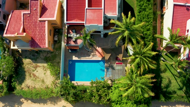 SAN JOSE DEL CABO BCS MEXICO-2021: Residential Property with Pool and Palm Trees From Above