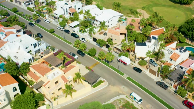 SAN JOSE DEL CABO BCS MEXICO-2021: Residential Street Traffic From Above