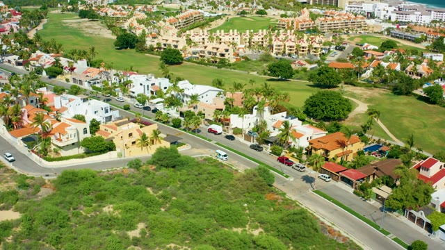 SAN JOSE DEL CABO BCS MEXICO-2021: Residential Neighborhood Street with Houses and Parked Cars