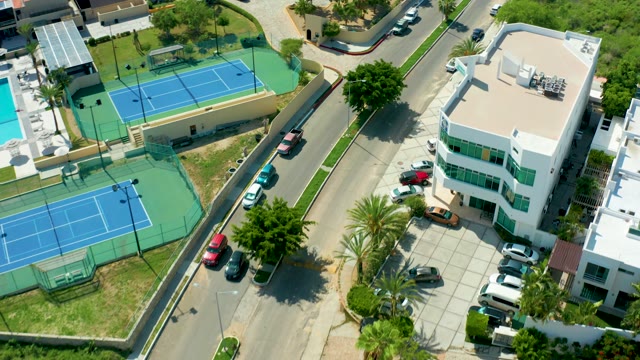SAN JOSE DEL CABO BCS MEXICO-2021: Tennis Courts and Residential Street From Above
