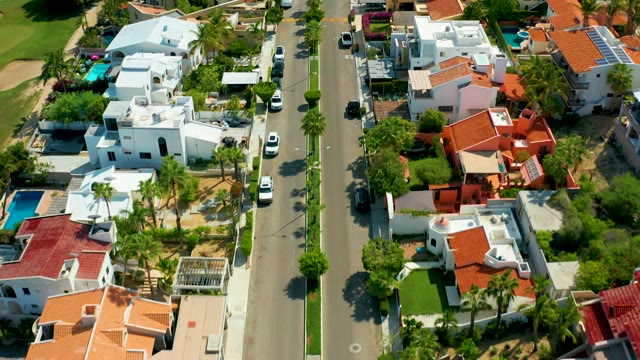 SAN JOSE DEL CABO BCS MEXICO-2021: Residential Neighborhood with Red and White Roofs