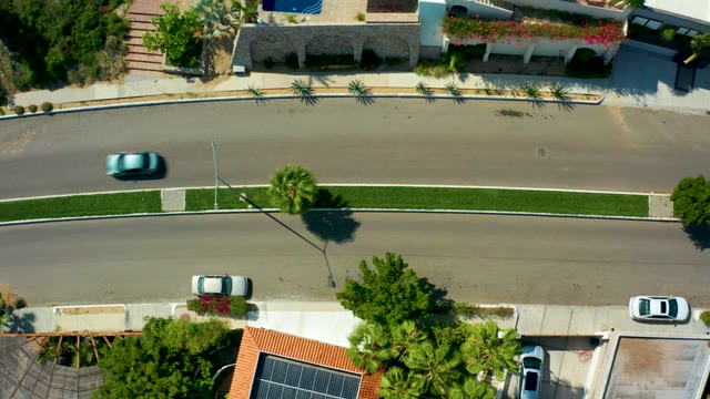 SAN JOSE DEL CABO BCS MEXICO-2021: Residential Street with Car Driving Away