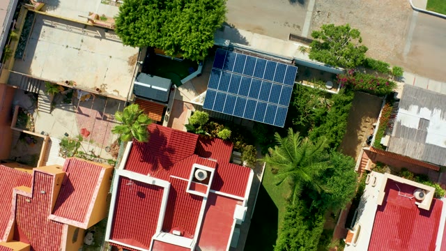 SAN JOSE DEL CABO BCS MEXICO-2021: Houses with Red Roofs and Solar Panels From Above