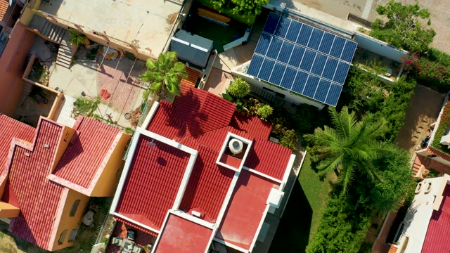 SAN JOSE DEL CABO BCS MEXICO-2021: Residential Area with Red Roofs and Solar Panels