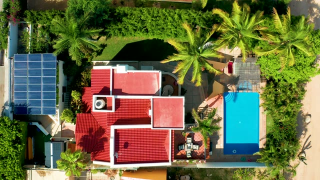 SAN JOSE DEL CABO BCS MEXICO-2021: Person Swimming in Residential Pool From Above