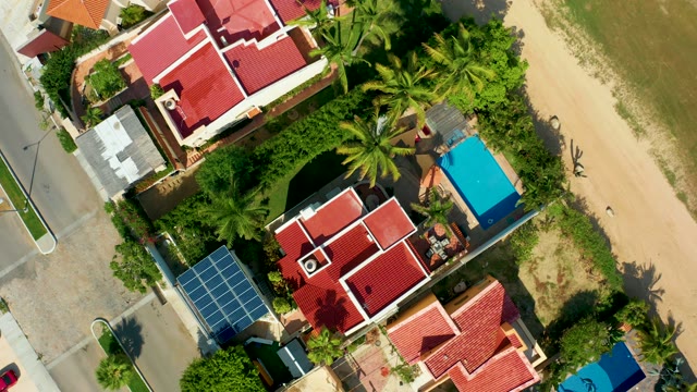 SAN JOSE DEL CABO BCS MEXICO-2021: Coastal Residential Area with Red Roofs and Palm Trees