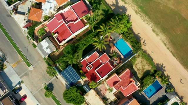 SAN JOSE DEL CABO BCS MEXICO-2021: Residential Area with Red Roofs and Sandy Shore