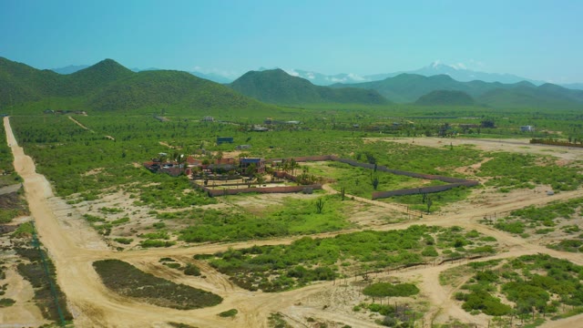CERRITOS BEACH BCS MEXICO-2021: Rural Dirt Roads Winding Through Lush Landscape