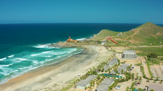 CERRITOS BEACH BCS MEXICO-2021: Coastal Scene with Rocky Point and Changing Parking Lot