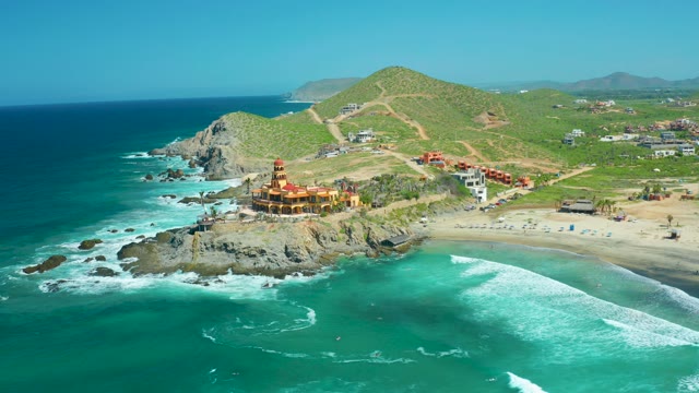 CERRITOS BEACH BCS MEXICO-2021: Coastal Landscape with Rocky Outcrop and Beach