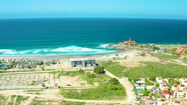 CERRITOS BEACH BCS MEXICO-2021: Coastal Lighthouse and Sandy Beach From Above
