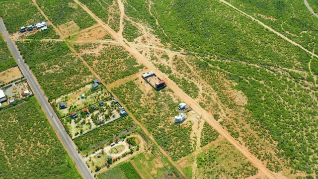 CERRITOS BEACH BCS MEXICO-2021: Vehicle Moving on Rural Road From Above