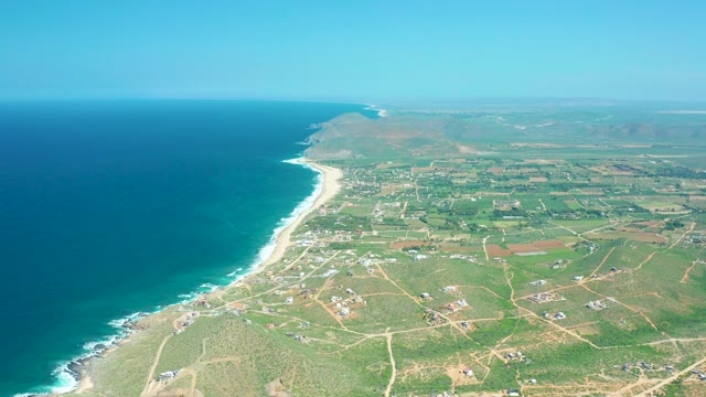CERRITOS BEACH BCS MEXICO-2021: Coastal View of Ocean, Beach, and Farmland