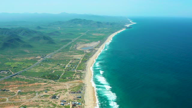 CERRITOS BEACH BCS MEXICO-2021: Coastal Landscape with Gradually Fading Mountain Haze