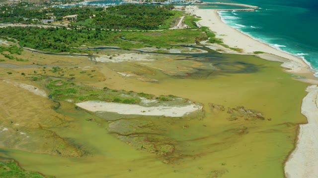 SAN JOSE DEL CABO BCS MEXICO-2021: Wetlands and Sandy Beach Along the Ocean Shore