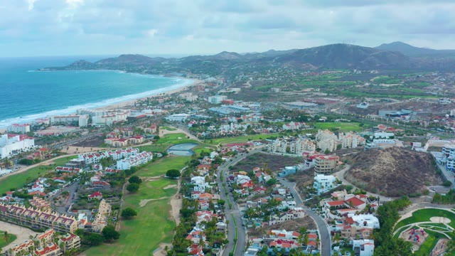 SAN JOSE DEL CABO BCS MEXICO-2021: Coastal Resort and Beach From Above