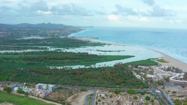 SAN JOSE DEL CABO BCS MEXICO-2021: Lagoon, Beach, and Coastal Development From Above