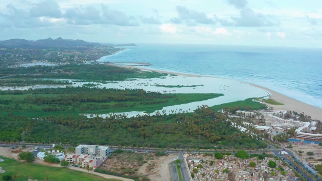 SAN JOSE DEL CABO BCS MEXICO-2021: Lagoon, Beach, and Coastal Development From Above
