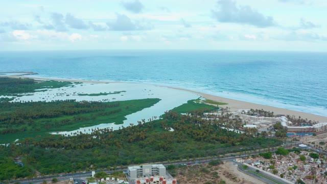 SAN JOSE DEL CABO BCS MEXICO-2021: Coastal Lagoon, Sandy Beach, and Urban Development