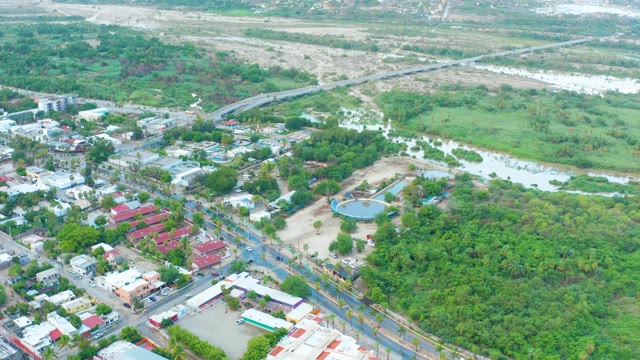 SAN JOSE DEL CABO BCS MEXICO-2021: Rising Floodwaters on River and Road