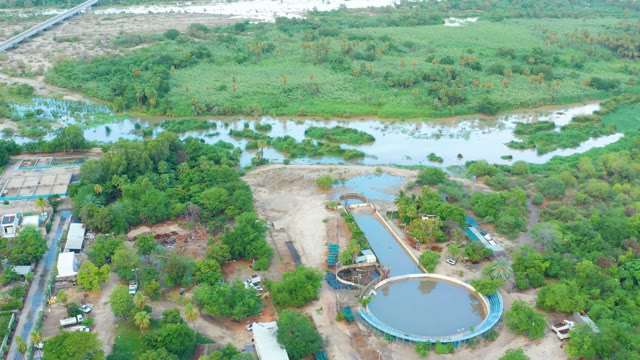 SAN JOSE DEL CABO BCS MEXICO-2021: River and Water Treatment Plant From Above