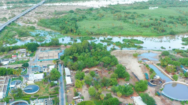 SAN JOSE DEL CABO BCS MEXICO-2021: Fluctuating River and Industrial Water Tanks
