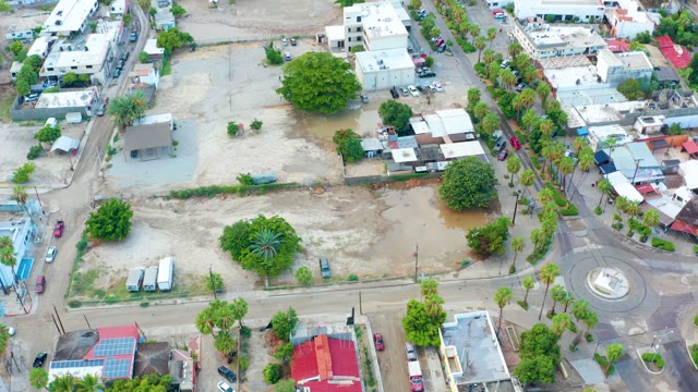 SAN JOSE DEL CABO BCS MEXICO-2021: Floodwater Receding in Urban Lot