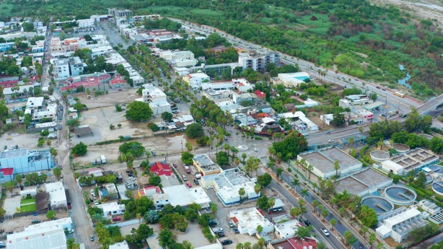 SAN JOSE DEL CABO BCS MEXICO-2021: Vehicles Moving in Urban Neighborhood Aerial