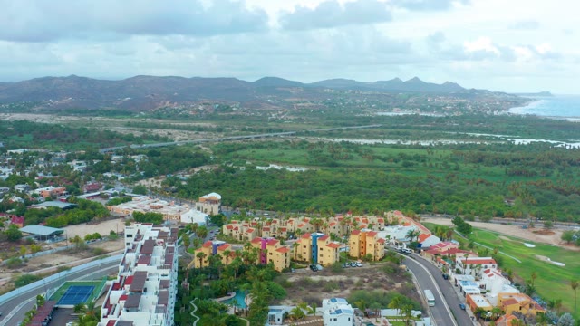 SAN JOSE DEL CABO BCS MEXICO-2021: Residential Neighborhood with River and Mountain Backdrop