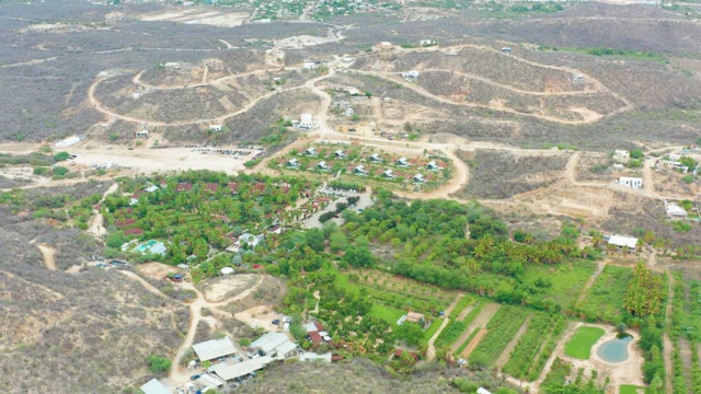 LA PLAYITA LOS CABOS MEXICO-2021: Rural Landscape with Vehicle Moving on Dirt Roads