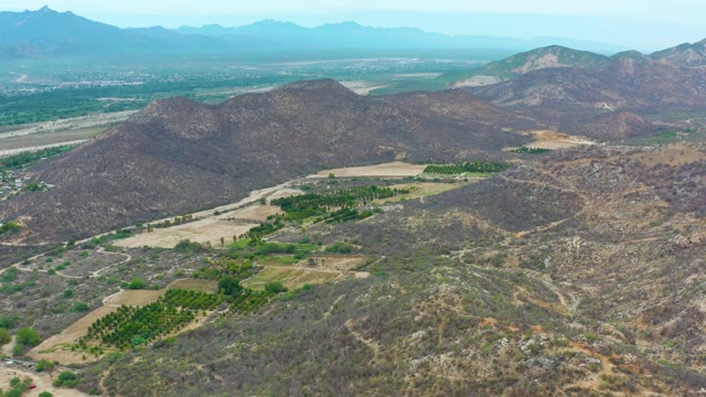 LA PLAYITA LOS CABOS MEXICO-2021: Rugged Mountain Valley with Agricultural Fields