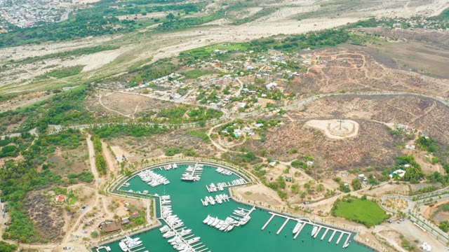 LA PLAYITA LOS CABOS MEXICO-2021: Marina with Docked Boats and Hilly Terrain