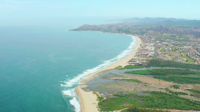 LA PLAYITA LOS CABOS MEXICO-2021: Sandy Beach and Coastal Town From Above