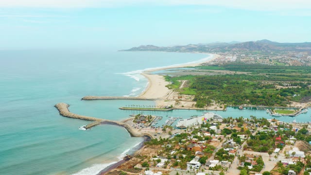 LA PLAYITA LOS CABOS MEXICO-2021: Sandy Beach and Coastal Town From Above