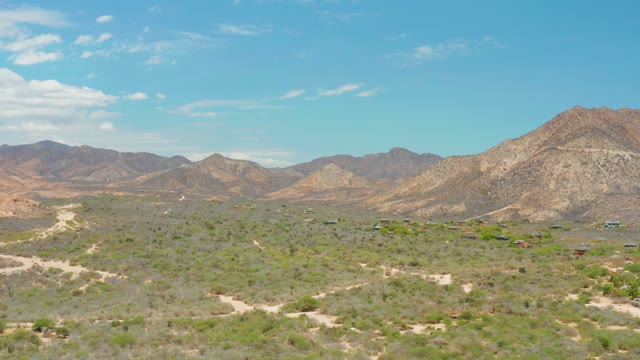 CABO PULMO LOS CABOS BCS MEXICO-2021: Desert Landscape with Distant Mountains and Sky Motion