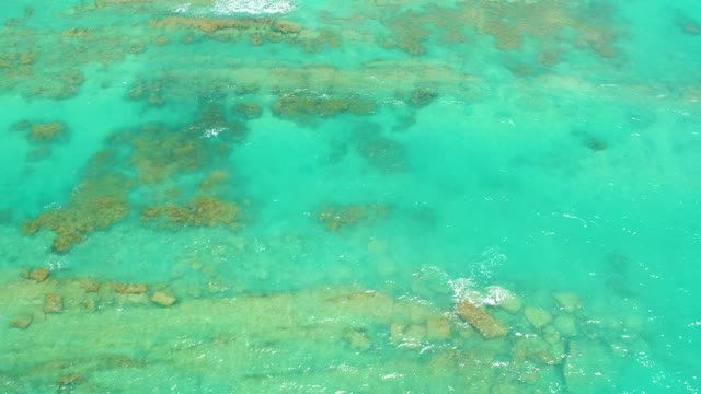 CABO PULMO LOS CABOS BCS MEXICO-2021: Clear Turquoise Water with Moving Foam and Underwater Rocks