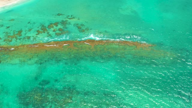 CABO PULMO LOS CABOS BCS MEXICO-2021: Coral Reef with Breaking Waves in Turquoise Water