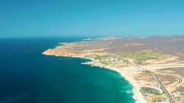 DREAMS LOS CABOS BCS MEXICO-2021: Coastal Road Along Turquoise Ocean and Sandy Shore