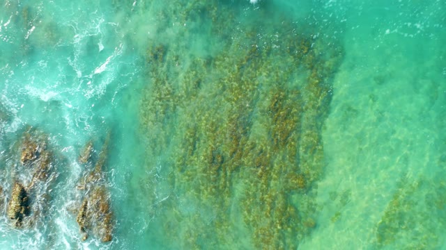 SAN LUIS BEACH EAST CAPE LOS CABOS MEXICO-2021: Ocean Waves Breaking on Rocky Coastline