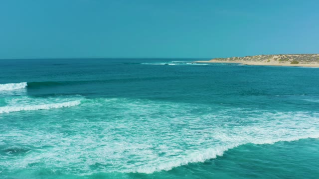 SAN LUIS BEACH EAST CAPE LOS CABOS MEXICO-2021: Ocean Waves Rolling Towards the Shore