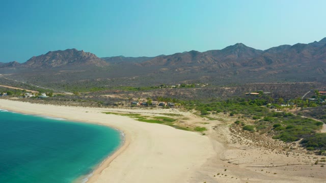LOS FRALIES LOS CABOS BCS MEXICO-2021: Sandy Beach and Turquoise Ocean by Mountainous Coast